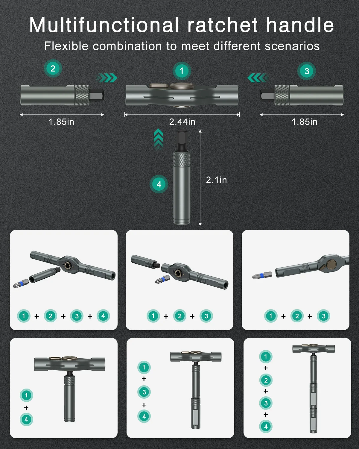 12-in-1 Magnetic Ratchet Screwdriver Set - Portable Mini Repair Kit