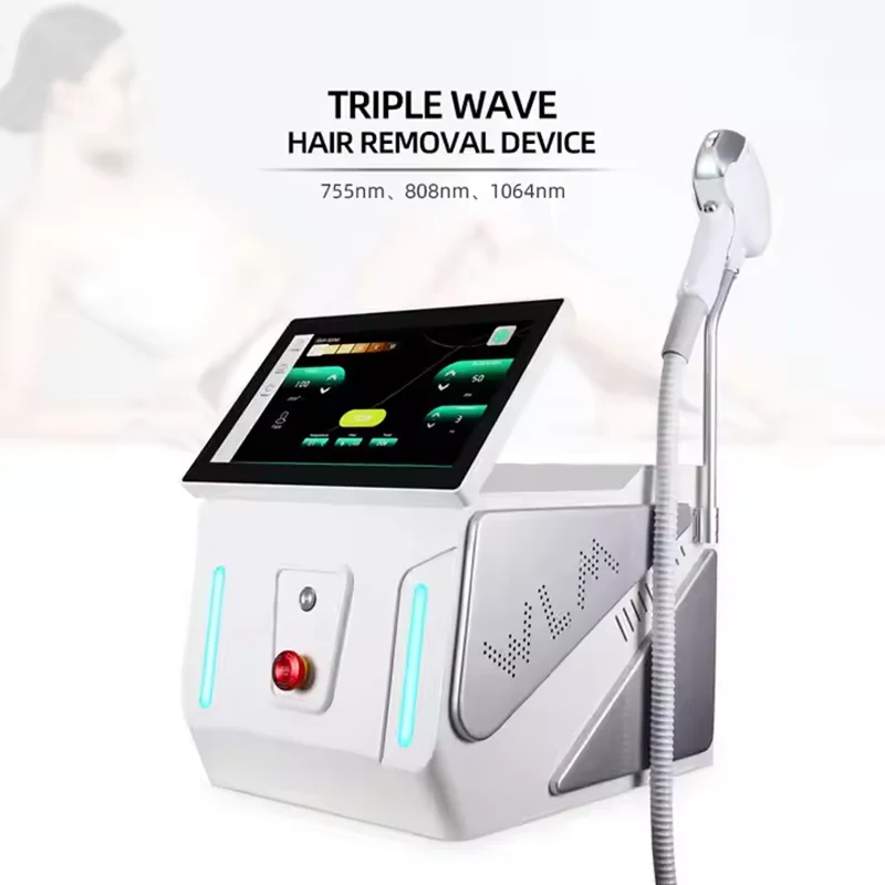 15.6 inch Triple wave Ice Titanium Platinum/ 755 1064 808nm Diode laser hair removal/alexandrite laser hair removal Machine