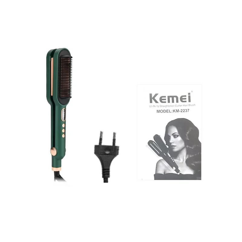 Kemei cabelo alisamento escova, molhado e seco cabelo alisamento escova, Abs Material, 160 Celsius, 2 em 1, km-2237