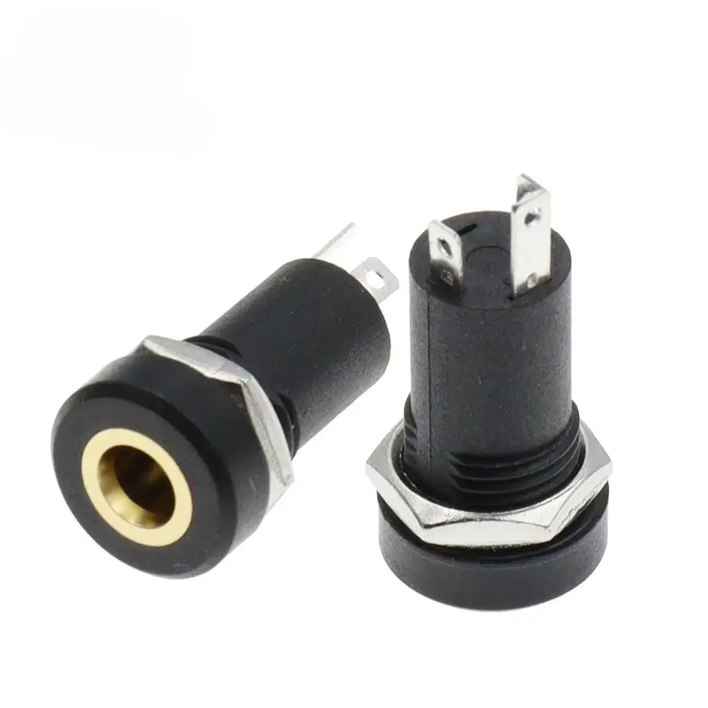 Tomada de fone de ouvido banhado a ouro com porca, 3 conector estéreo 4 polos, 3,5mm, 3,5mm, 3,5mm, áudio jack