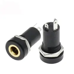 Conector Jack de Audio chapado en oro, 3/4 Pines, 3,5mm, 3,5mm, PJ392A, 3,5mm, hembra para auriculares, 3/4 polos, Conector estéreo con tuerca