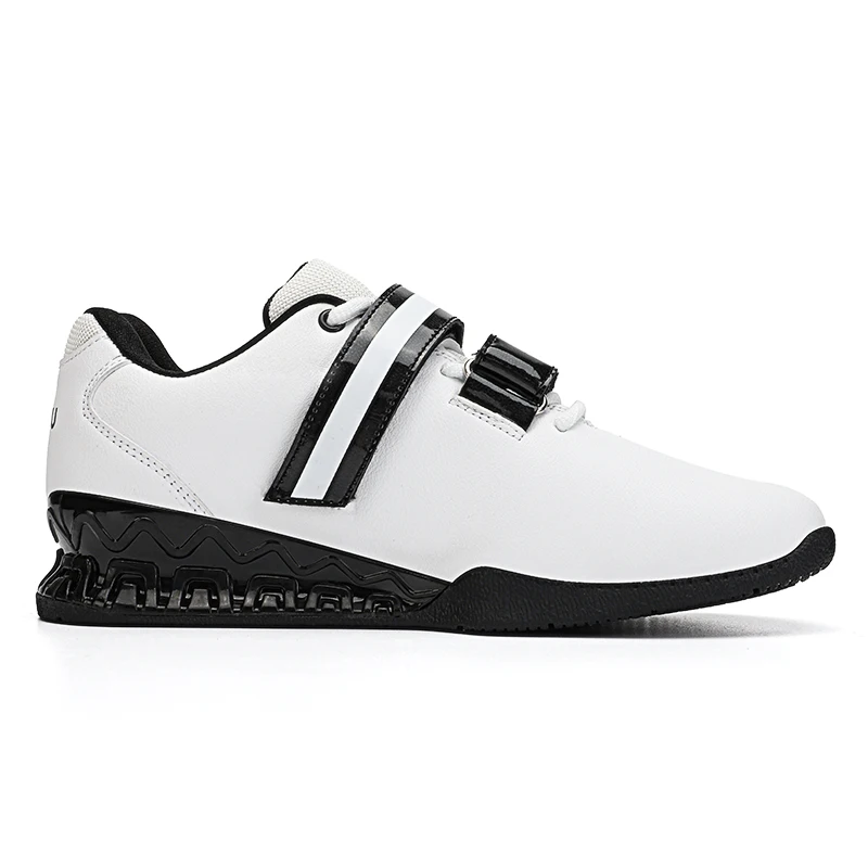 Zapatos de entrenamiento de pesas profesionales para hombre, calzado deportivo de interior, de alta calidad, para gimnasio, color blanco y rojo