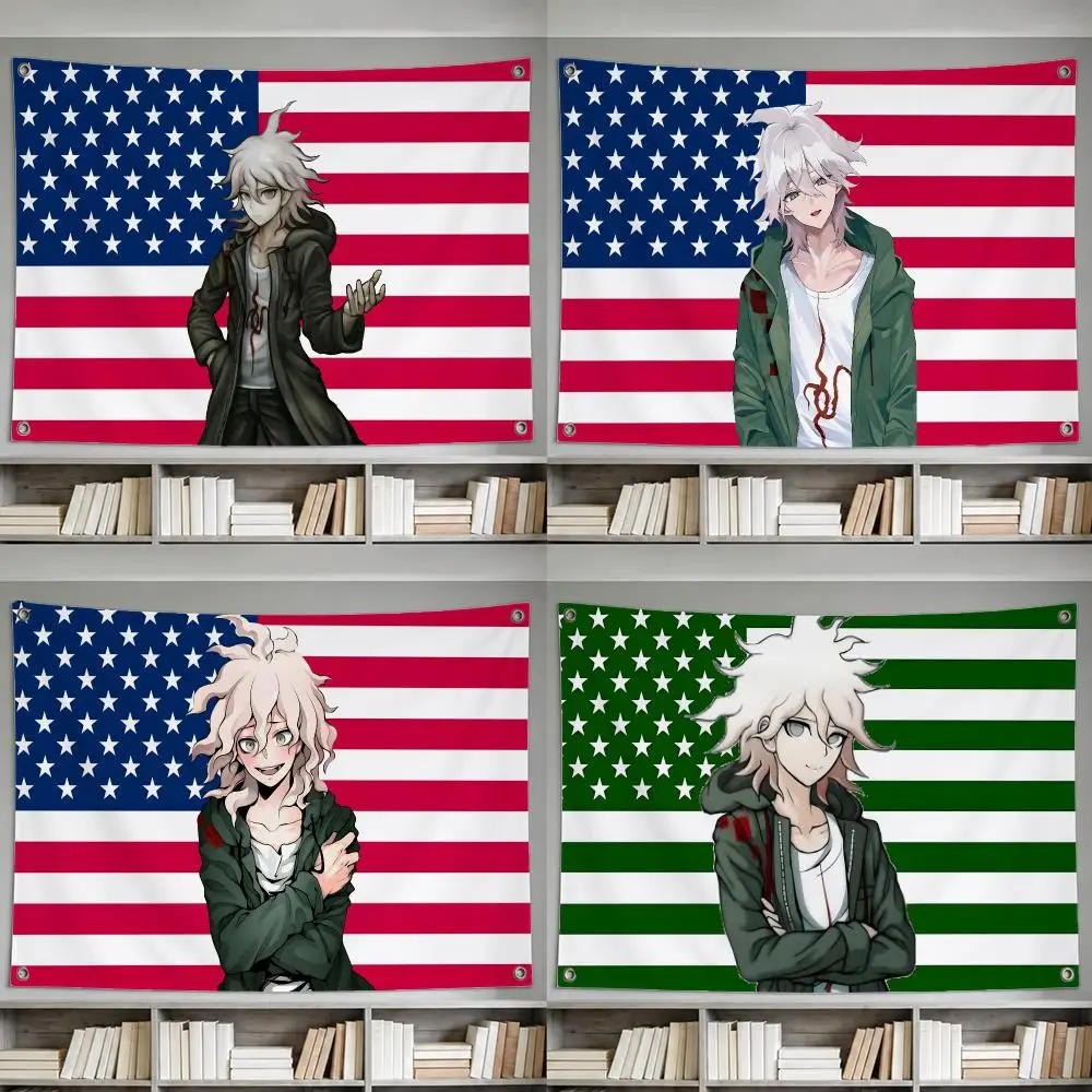 Anime Nagito Komaeda Flags decor flag banner,wall hanging flag,indoor outdoor wall decor,yard garden porch patio