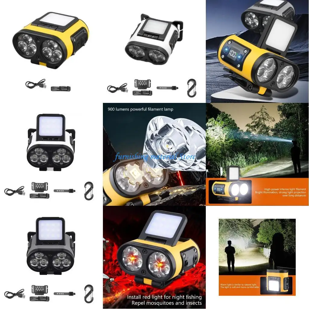 Y5GD Adjustable LED Hat Flashlight Rechargeable LED Head Flashlight Motion Induction Headlamp for Emergency Work