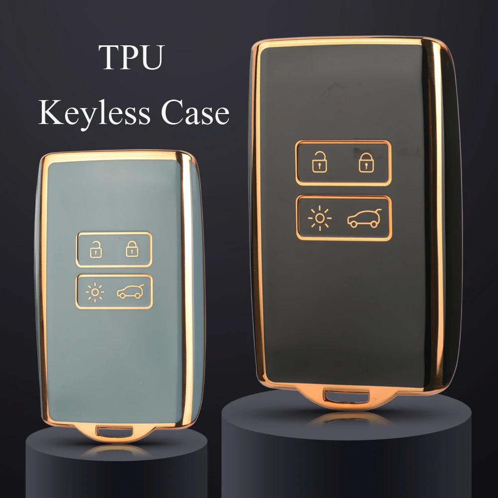 Jingyuqin 4BTN Soft TPU Car Key Case For Renault Captur Megane Talisman Espace Clio Zoe Koleos Scenic 4 Arkana Dacia Sandero