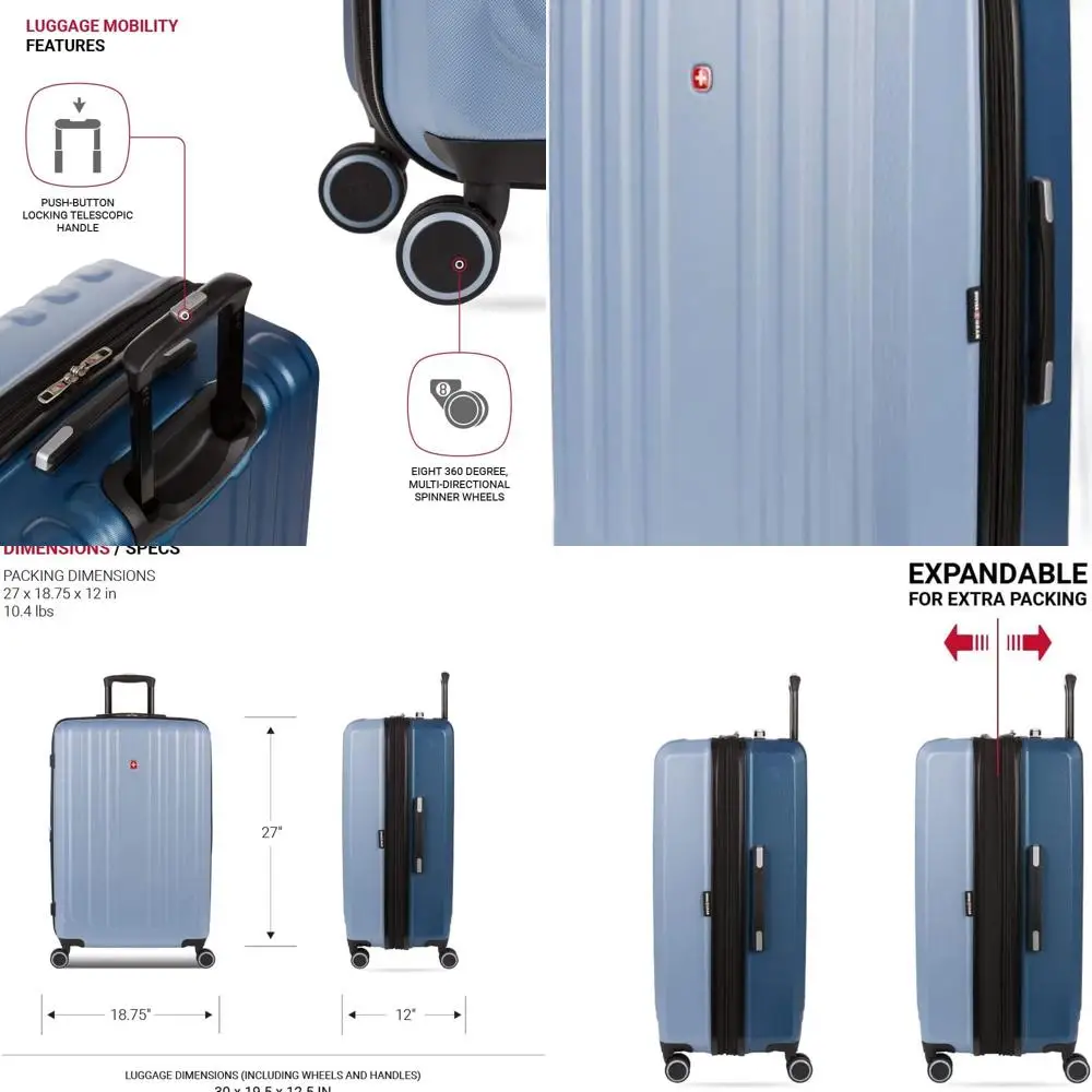 

Большой расширяемый чемодан Hardshell Spinner SwissGear Duet