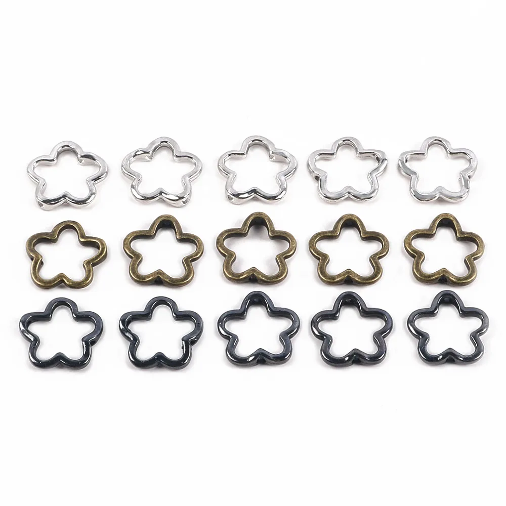 10pcs Alloy Five-Pointed Star Loose Beads Handmade Necklace Bracelet Key Chain Diy Accessories Jewelry Making Materials