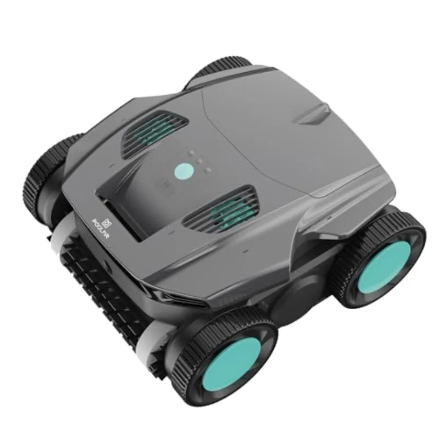 

Cordless Robotic Pool Cleaner for in-ground pools, cyan ABS plastic, wall climbing, 120-min runtime, smart navigation, 20 gal/m