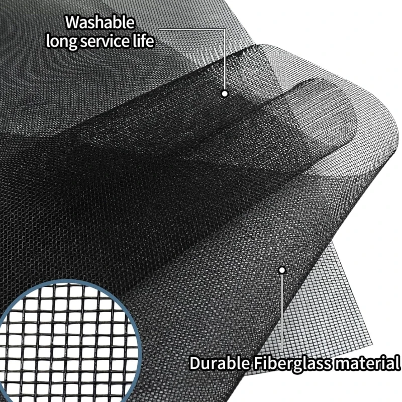 Window Screen Replacement Roll, Fiberglass Mesh, Durable Net for Window Door Porch, Easy to Cut & Install