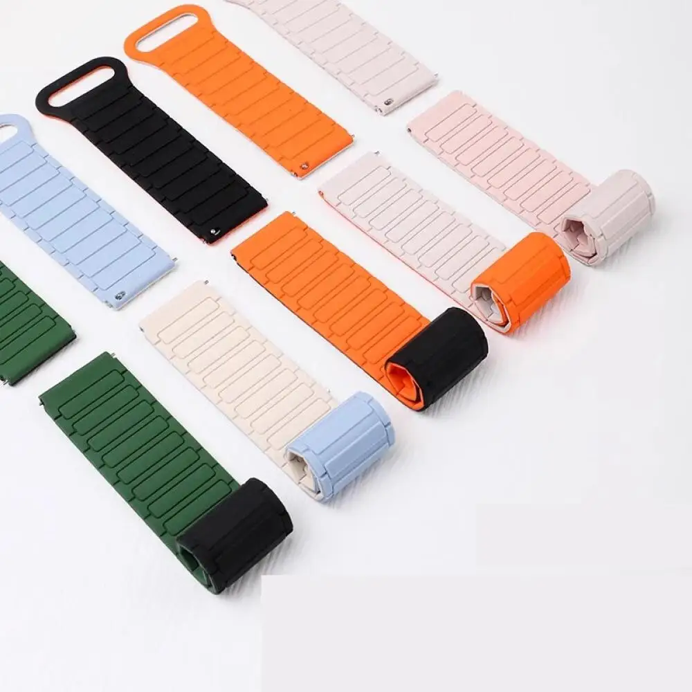 20mm 22mm Magnetic Band For Amazfit Balance/2/Bip 6 5/Stratos3 2s Silicone Strap For Amazfit Active 2/2s/GTS 4 3 2 2e Wrist Belt