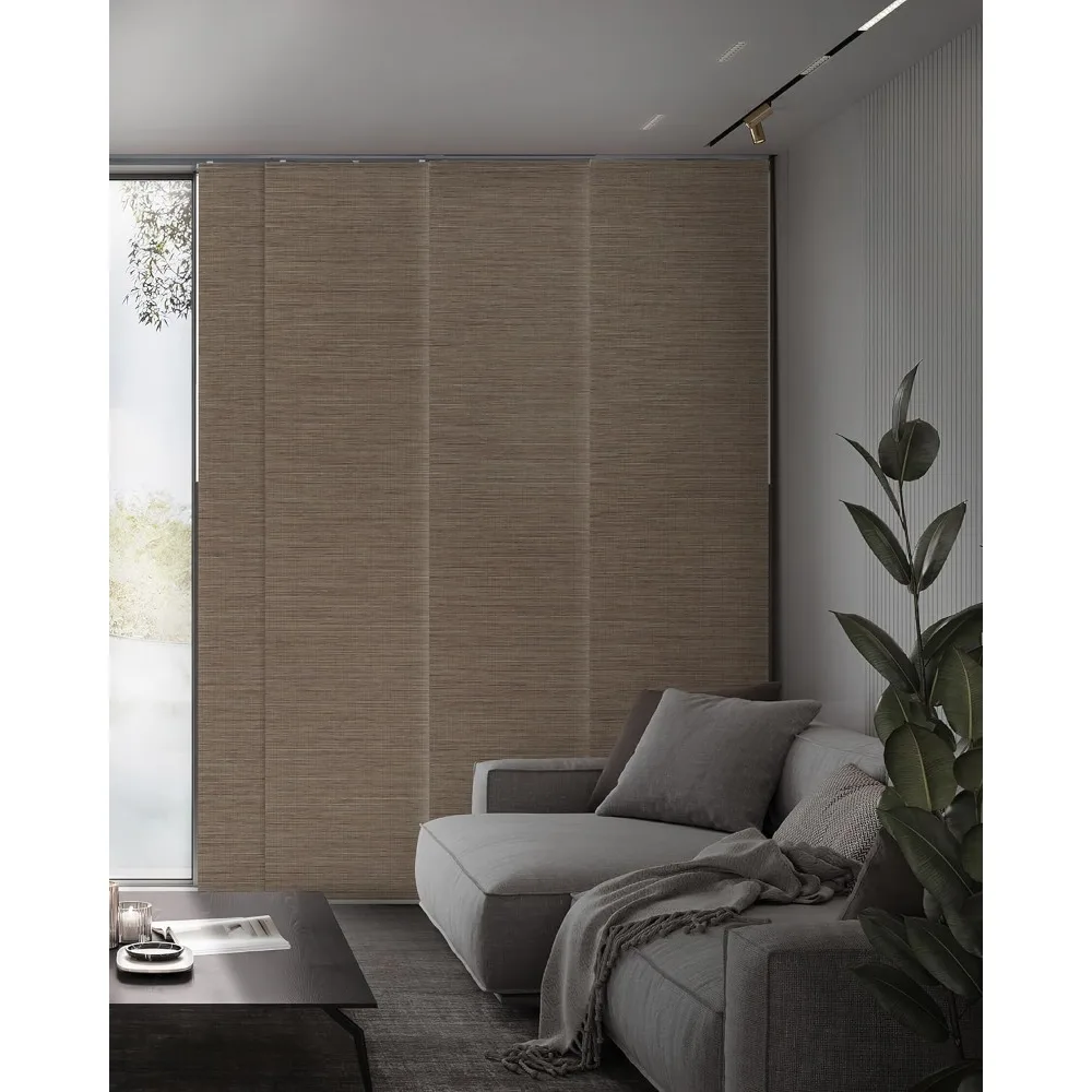 ستائر مسار لوحة منزلقة قابلة للتعديل بنسبة 99.99% لأبواب زجاجية منزلقة 45.8 بوصة - 86 بوصة عرض × 96 بوصة ارتفاع، ستائر عمودية قابلة للتمديد #1