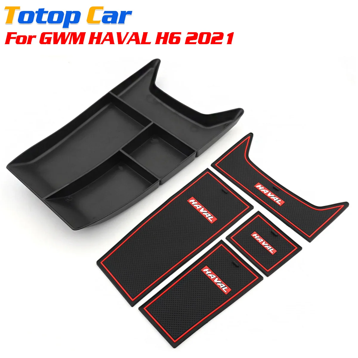 New Car Under Center Console Armrest Storage Box For GWM HAVAL H6 2021 ABS Cover Stickers Car Accessories