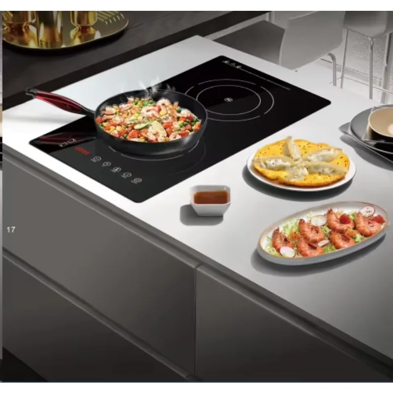 Domino Slider Touch Control Built in Electric Dual Two Double Cooking Zone Burner Induction Hob Cooker Cookstove CE CB