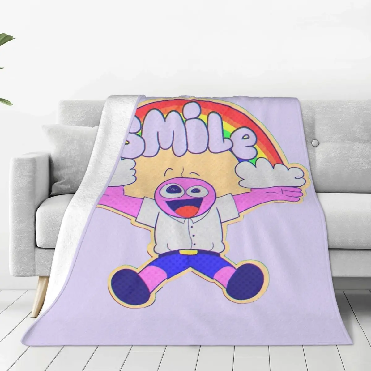 Cozy Cute Smiling Friends Pim Blanket Stuff Bed Decorative Black Comedy Throws And Blankets Super Soft Fleece for Travel