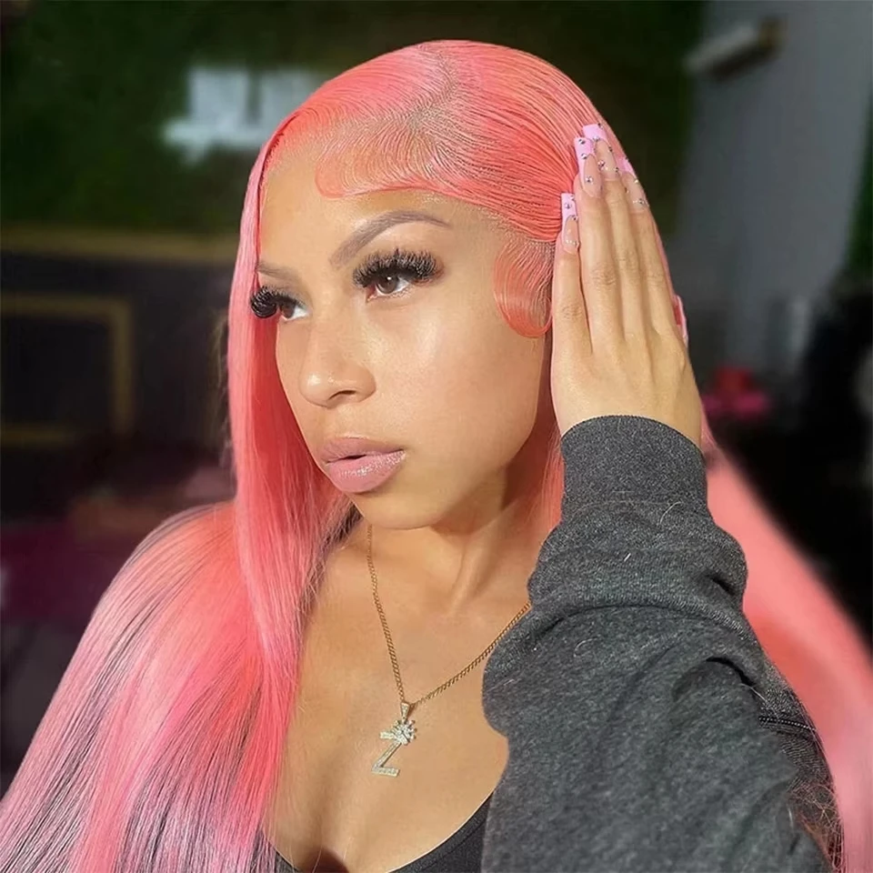 Varlea 13x6 Hd Lace Frontal Wig Straight Pink Lace Front Wig Human Hair Colored 13x4 Lace Front Wig Human Hair Brazilian