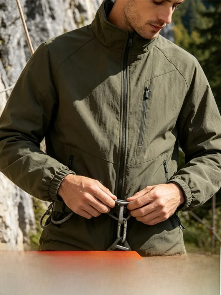 Double-Sided Wear Fleece-Lined Warm Windproof Water-Resistant Stand Collar Men's Jacket Trendy Japanese Workwear Style