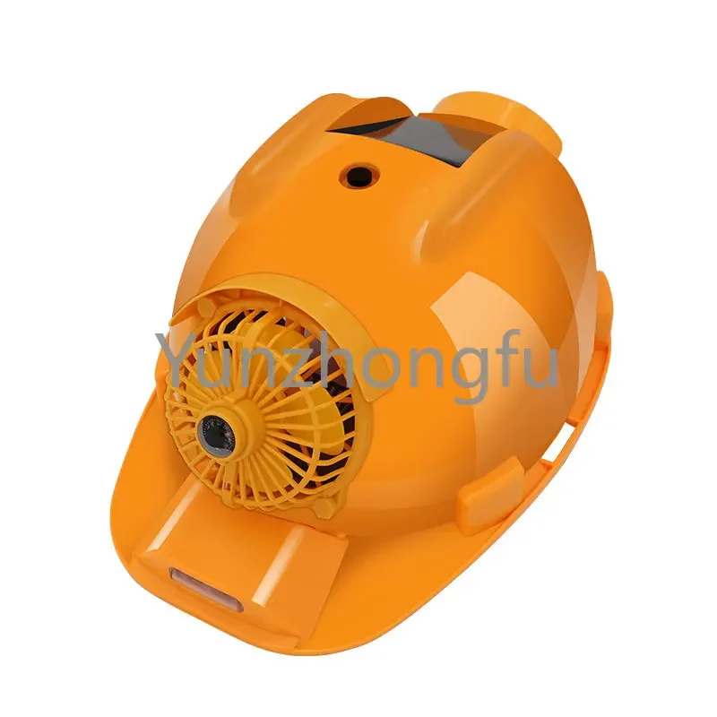 Solar safety helmet, dual fan, Bluetooth rechargeable air conditioning, summer lighting, construction site, electric fan,