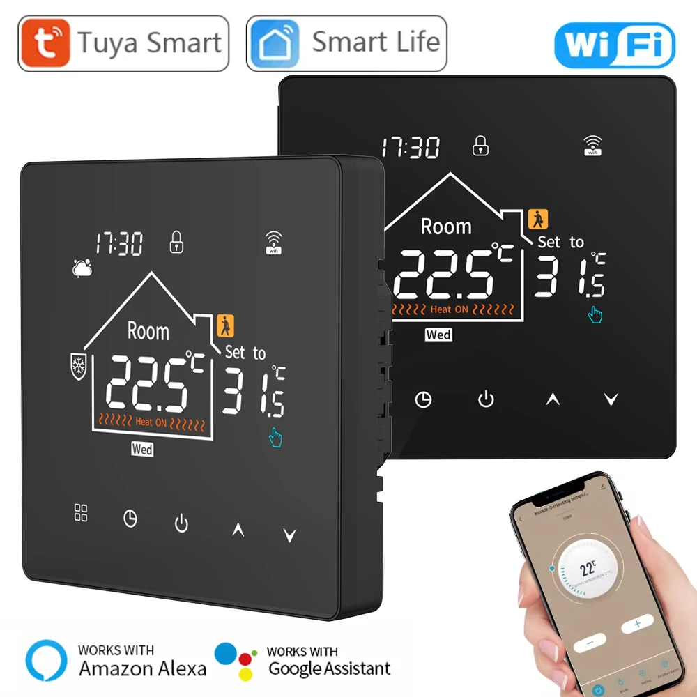 

Tuya Wi-Fi термостат для подогрева пола, программируемый регулятор температуры для электрического газового котла с теплой водой для Google Home Alexa