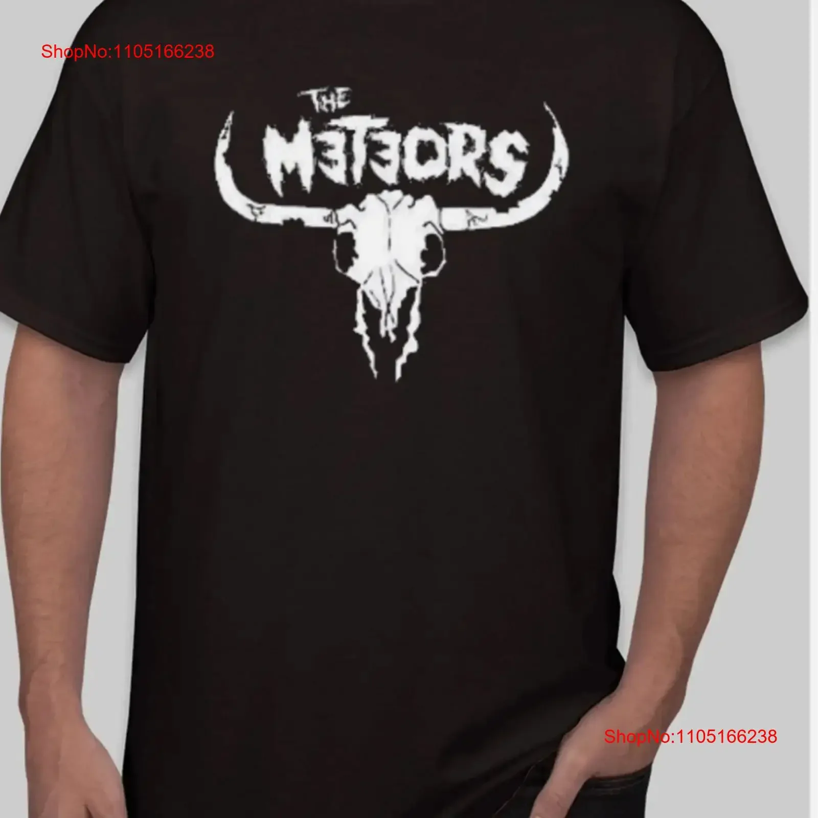 HOT NEW The Meteors band logo T shirt black Short sleeve S 5Xl vintage Washed Breathable Unisex designer clothes Stylish