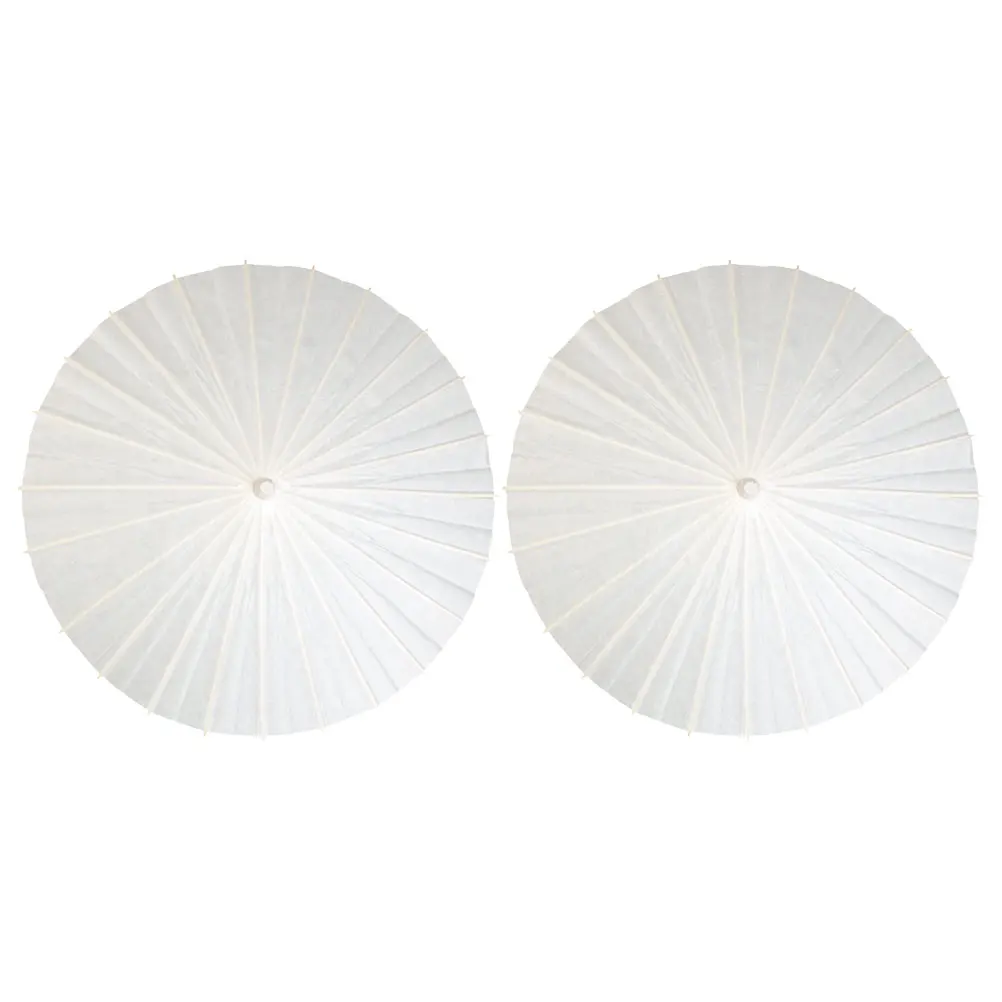 

2pcs Blank Paper Umbrella Diy Uncolored Umbrella For Painting Crafts Sturdy Bamboo Material 'S Party Props Mini