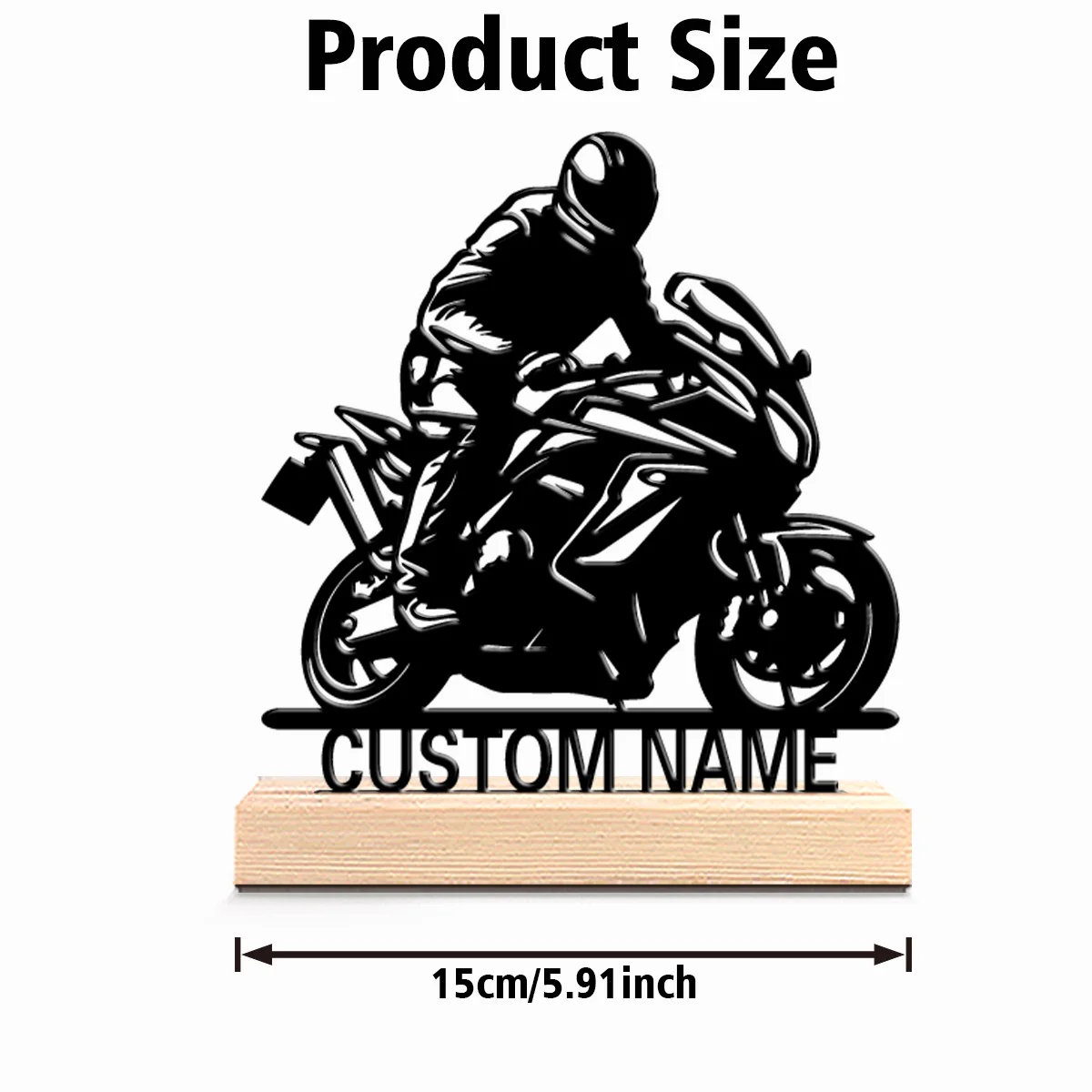 1pc Retro Personalized Custom motorcycle Metal Statues Wooden Base Lighting for Office Workshop Modern Rustic Steampunk Themes