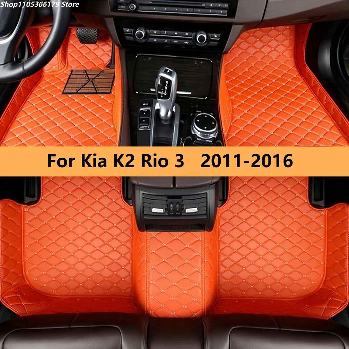

Accessories car floor mats For Kia K2 Rio 3 2011 2012 2013 2014 2015 2016Auto leather carpet pads full set vehicle foot mat rugs
