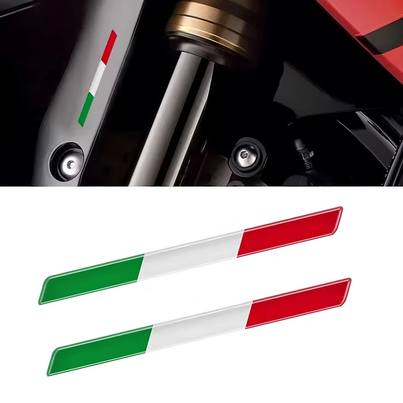 2X Italian Tricolor Flag Epoxy Decorative Sticker 3D Motorcycle Tank Decals Stickers Case Strong Stickiness Unerisal Car Decals