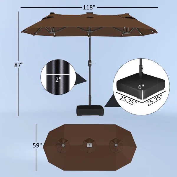 Offset Cantilever Tilt Design Outdoor Patio Coffee Garden Umbrella Windproof Large Sun Shade Shelter For Backyard Terrace