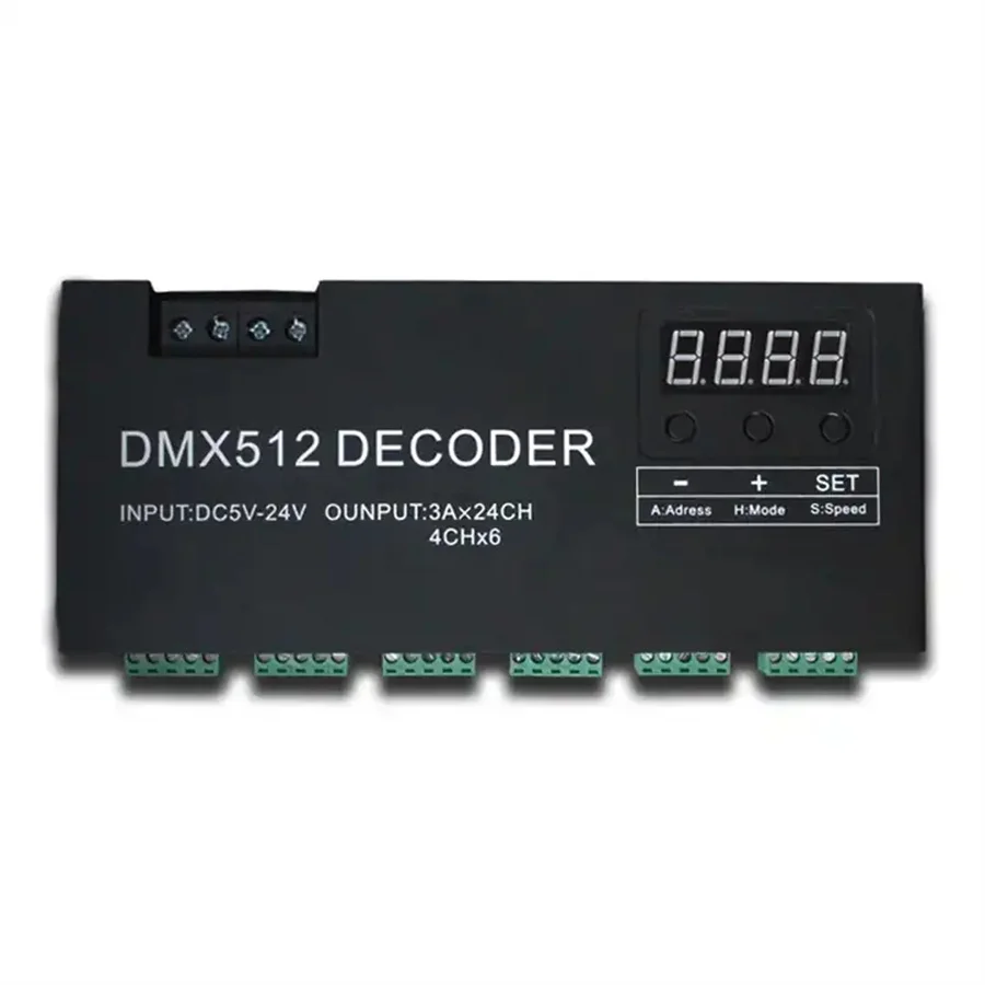 Free Shipping Factory direct DJ Disco Dmx Controller Dc5v 12v 24v 24 Channel Dmx512 RGB RGBW Decoder For Rgbw Led Strip Light