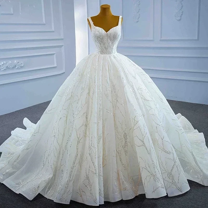 

Customized Luxury Elegant Sweetheart Wedding Dress Women's Lace Printed Bridal Gowns Floor-length Ball Gown vestidos de novia