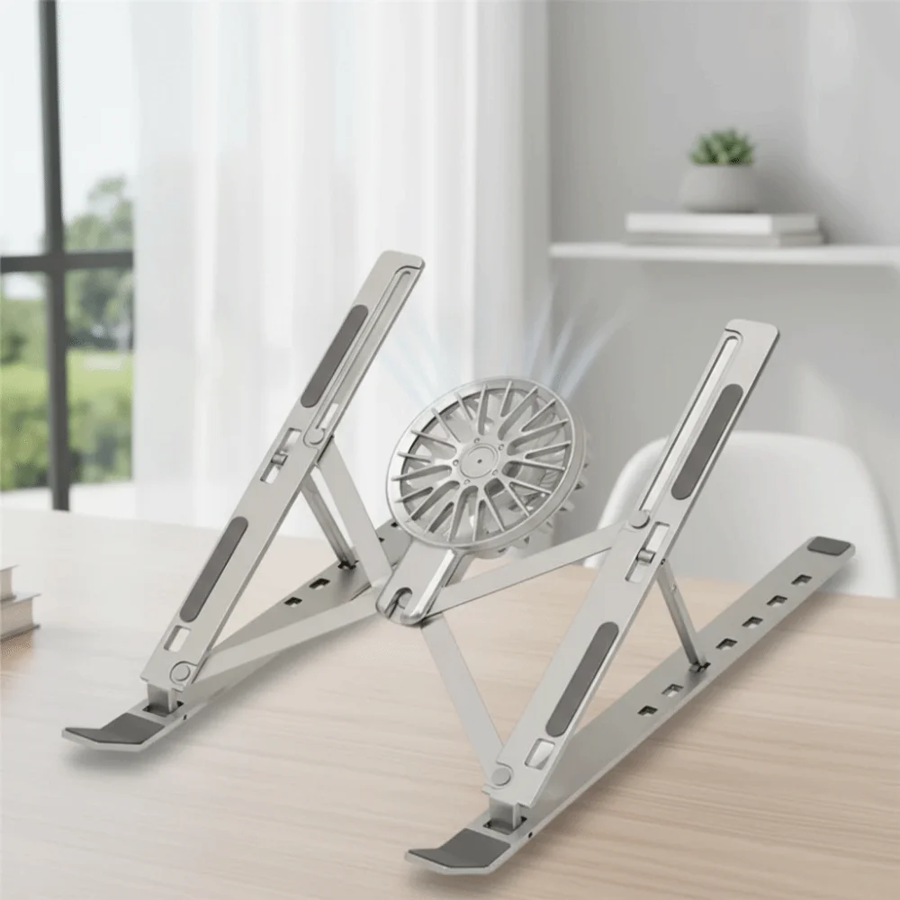 Foldable Laptop Cooler Stand With Fans Portable Stand Notebook Computer Cooling Pad Adjustable Stand Stable
