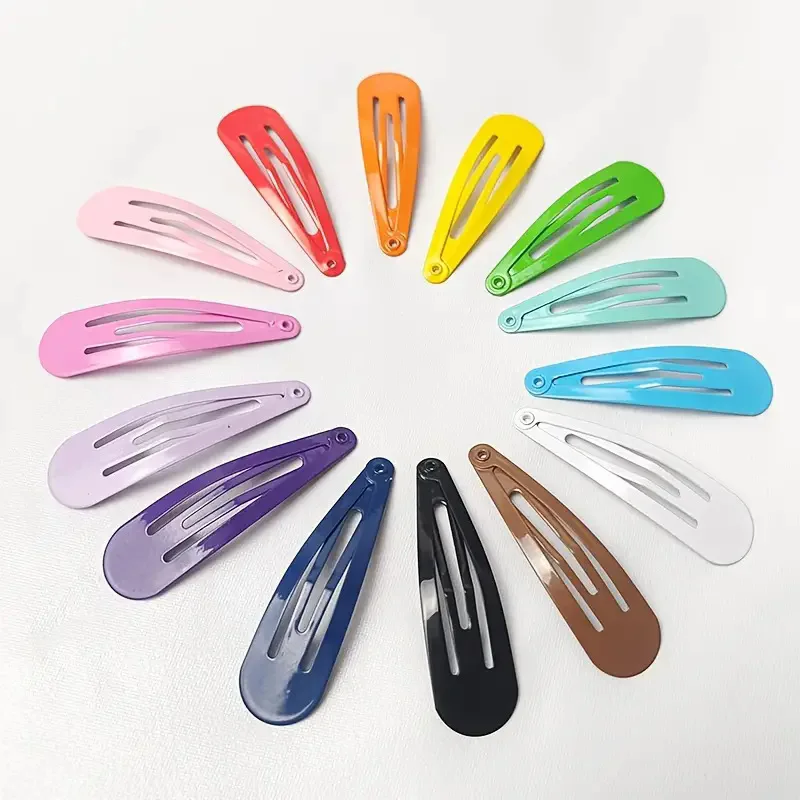 50 Stück Snap-Haarspangen, Bonbonfarben, glänzend, 5,1 cm, rutschfest, Metall-Haarnadeln, Clips, Haarspangen, Zubehör für Babys, Mädchen, Kleinkinder – Detail 10