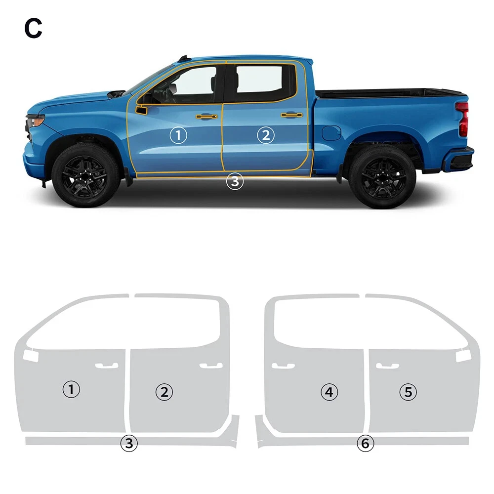

8.5Mil TPU Scratch-resistant Car Paint Protection Film For Chevrolet Silverado 1500 2024-UP Car Body Transparent Bra Per-cut PPF