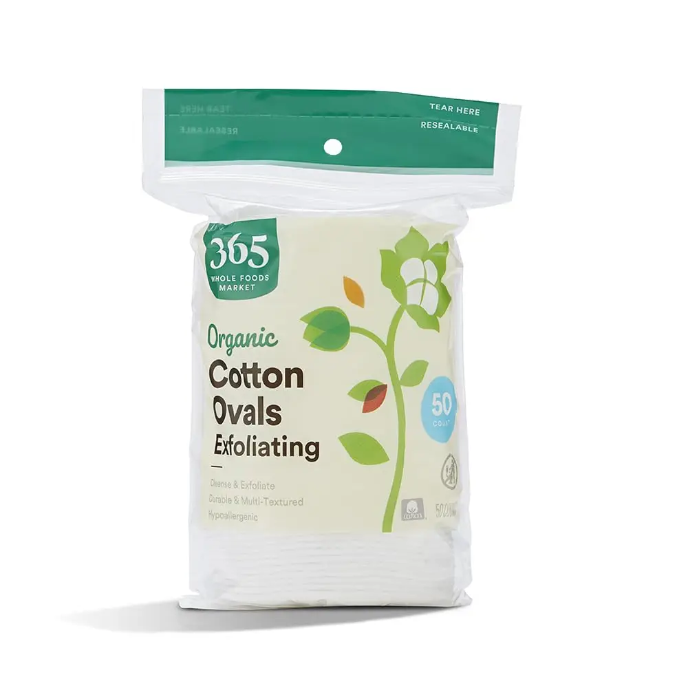 

by Whole Foods Market, Organic Cotton Ovals, Exfoliating, 50 Count
