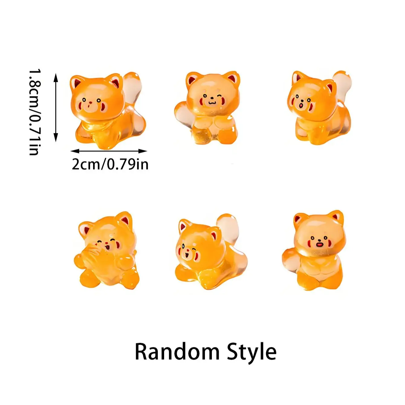 10/20 قطعة تماثيل الراكون المضيئة يتوهج في الظلام ديكور صغير من الراتنج لحديقة الجنية هدية حفلة عيد الميلاد لون عشوائي #6