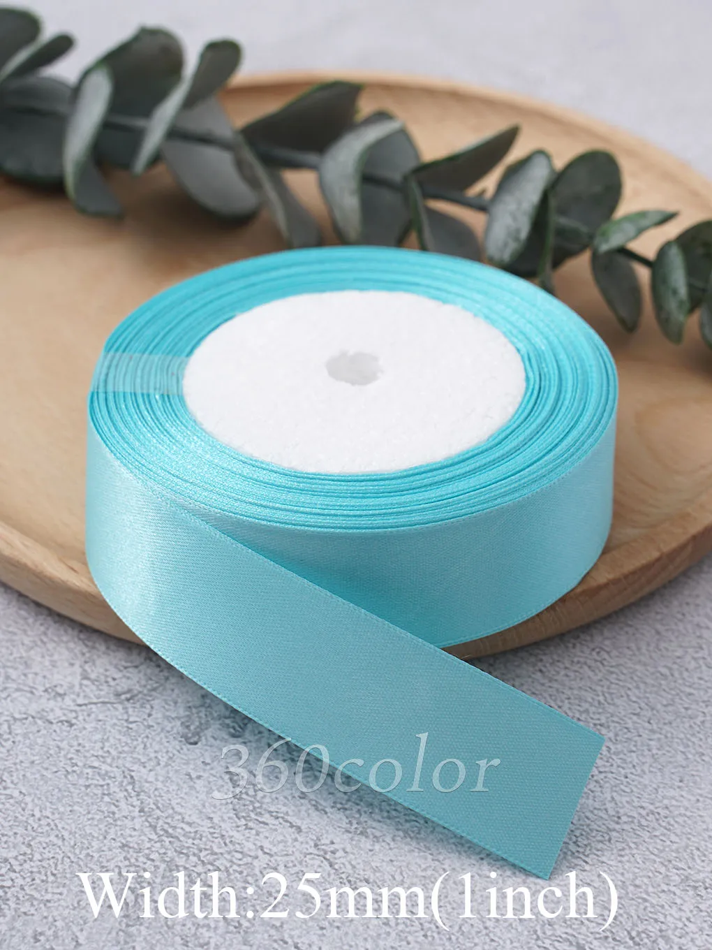 1 Roll Turquoise 25yards 6mm - 50mm Satin Ribbon Sash Gift Bow Handmade DIY Craft Wedding Party Supply Banquet Decoration