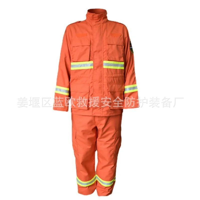 6Pcs Cotton Forest Fire Fighting Clothing Wildfire Suppression Clothing Flame Retardant Bunker Gear Suit Fire Fighting Clothing