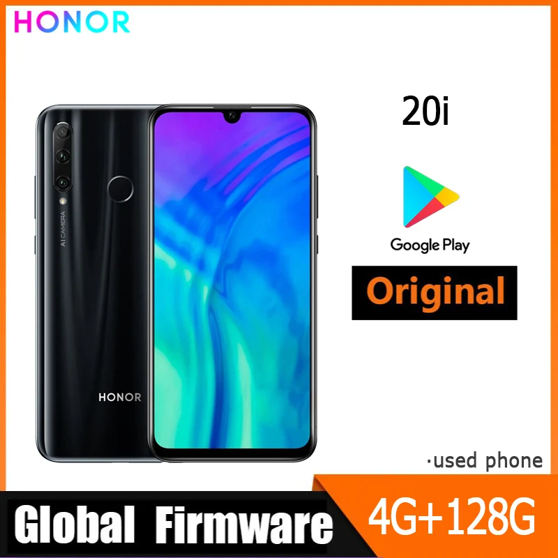 

Global Firmware HONOR 20i smartphone Haisi Qilin 710 EMUI 9.0.1 Fingerprint Recogniti 6.21 inch front camera 32MP used phone