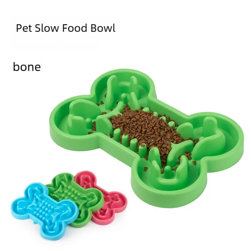 Pet Dog Bowl Healthy Soft Rubber Slow Food Feeder Anti-Slip Anti-Gulping Choke Travel Bowl For Cat Dog Food Feeding Slow Feeder