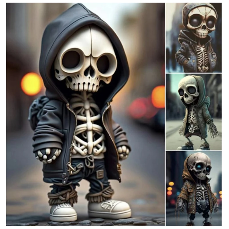 Car Skeleton Figurine Skull Resin Statue Cool Skeleton Decorative For Desk Decor Display Auto Rearview Mirror Pendant Accessory