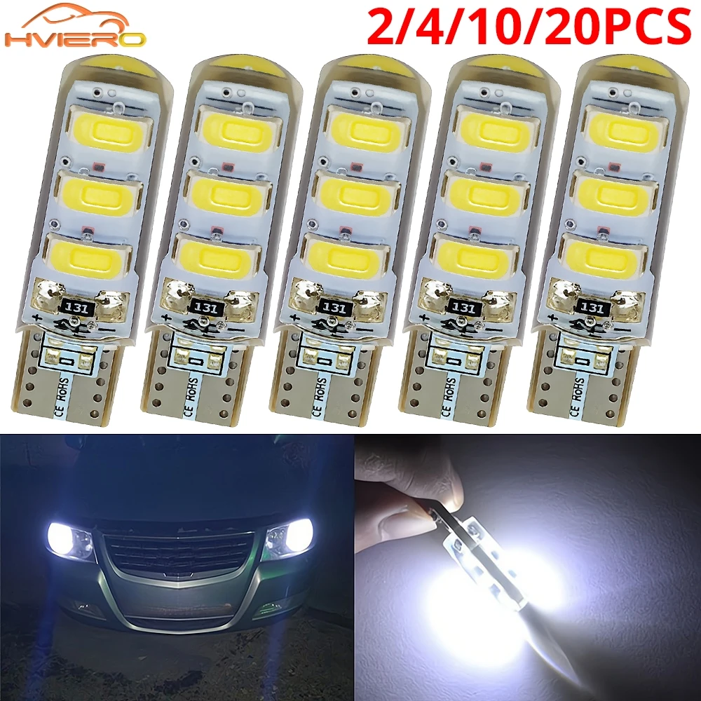 

2/4/10/20X Car Silicone Turn Signal Trunk Lamp LED T10 Canbus 5630 6SMD Tail Parking Fog Wedge Reverse License Light Accessories