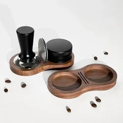 51/53/58MM Walnut Wood Coffee Tamper Mat Station Stand Coffee Powder Base Tamper Storage Pad Filter Screen Holder Coffee Tools