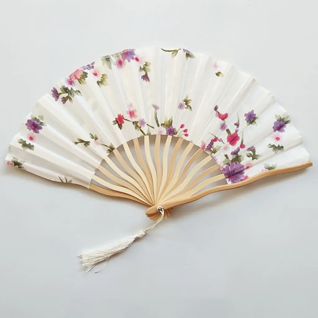 1 pcs Colorful Flower Personalized Summer Gift Japanese Style Fan Crafts Home Decoration Dance Hand Fan Folding Fan