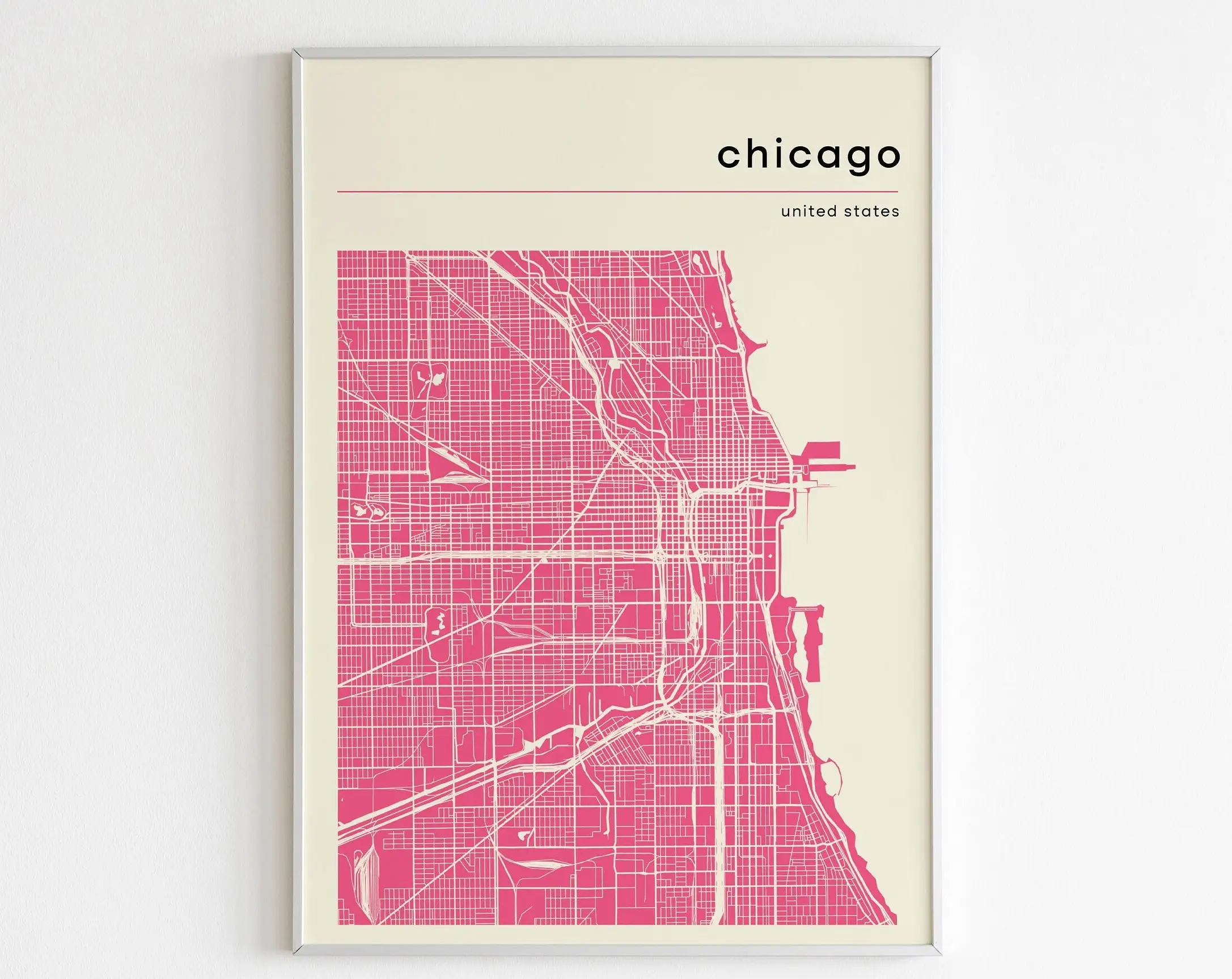 City Maps Posters and Prints Pink White Bangkok Hamburg Chicago San Francisco Tokyo Canvas Painting Dorm Office Home Decor