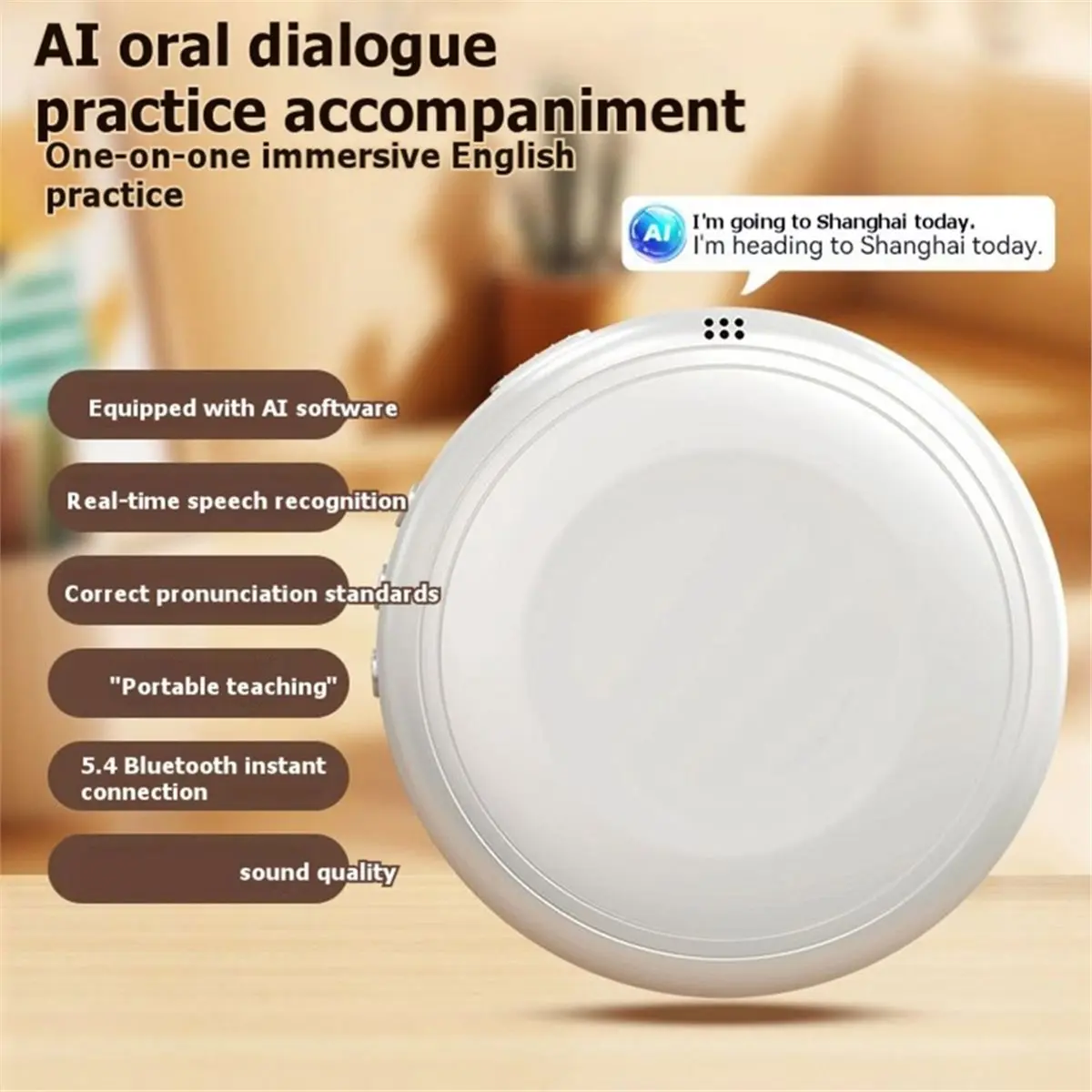 Intelligent Wearable Translator AI Translation Speaker 162 Language Real-Time Translation for Travel Business Study