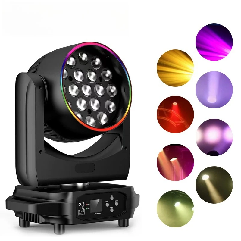 19 pcs rotating focusing and dyeing shaking head light with aperture color circle control rotating light