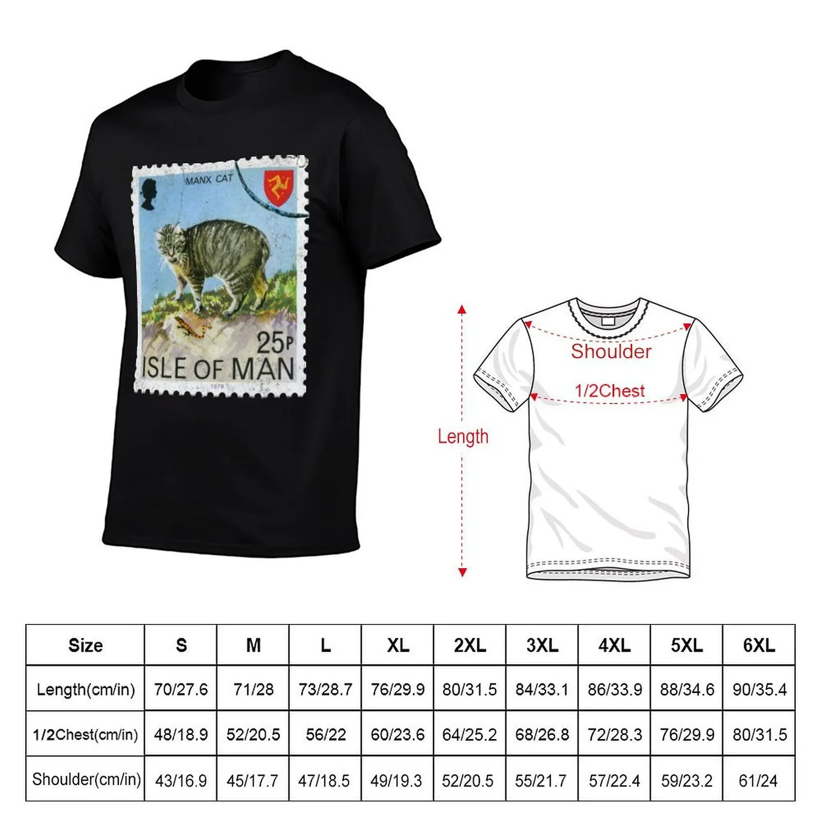 Manx Cat Isle Of Man Postage Stamp Blue T-Shirt luxury designer Louboutins oversized t shirt men