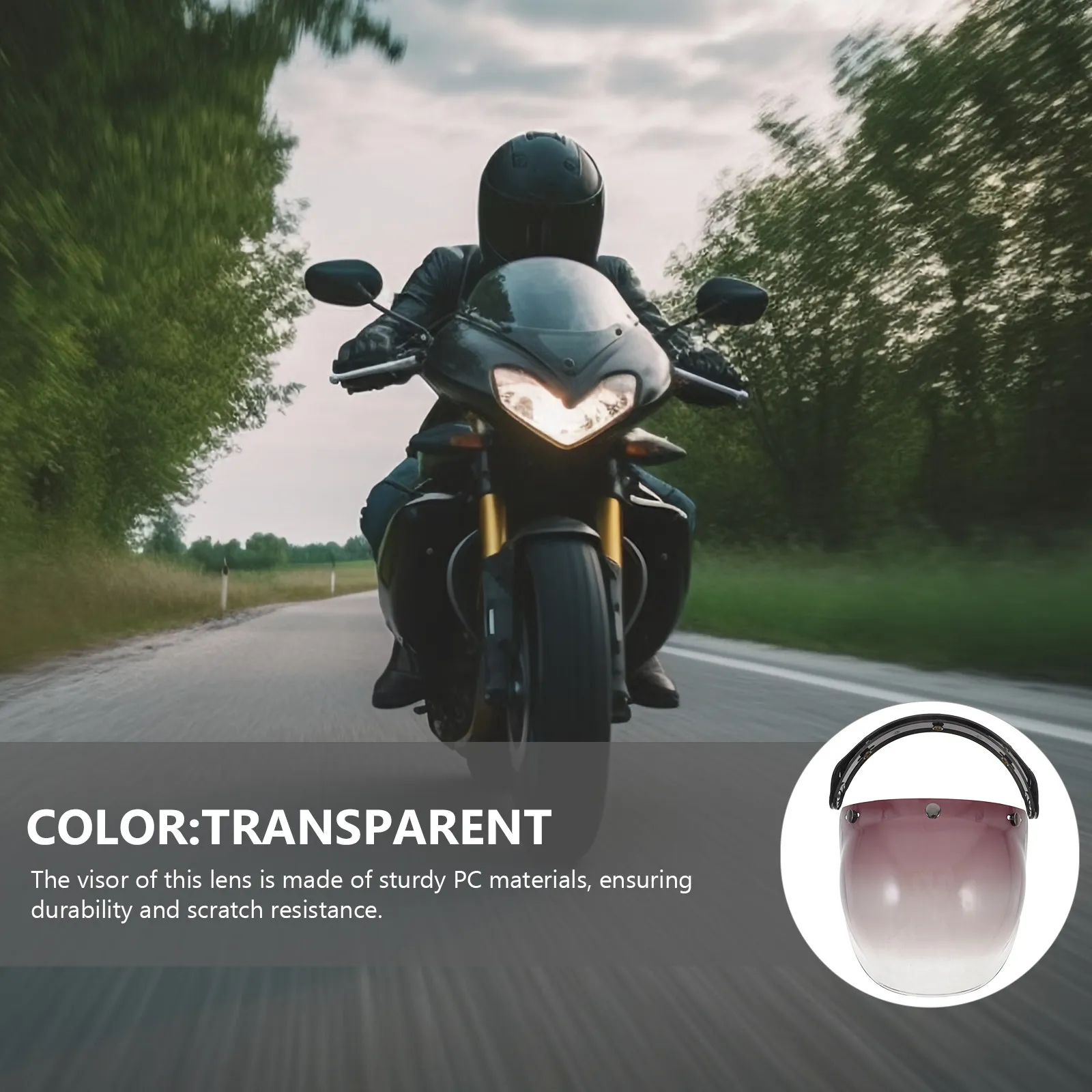 

1Set Bubble Lens Visor for 3-Buckle Motorcycle Helmets Retro Frame Sturdy Pc Scratch-Resistant Shield Replacement