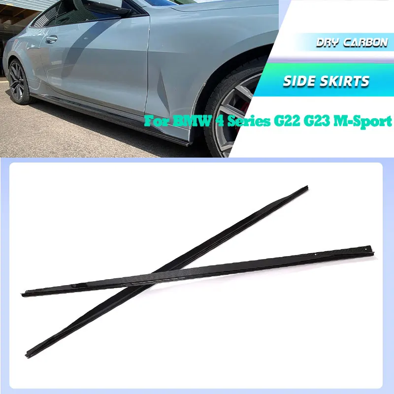 

Предварительно выдвижные боковые юбки из сухого углерода для BMW 4 серии G22 Coupe G23 Convertible M-Sport 2021 + комплекты боковых фартуков для губ