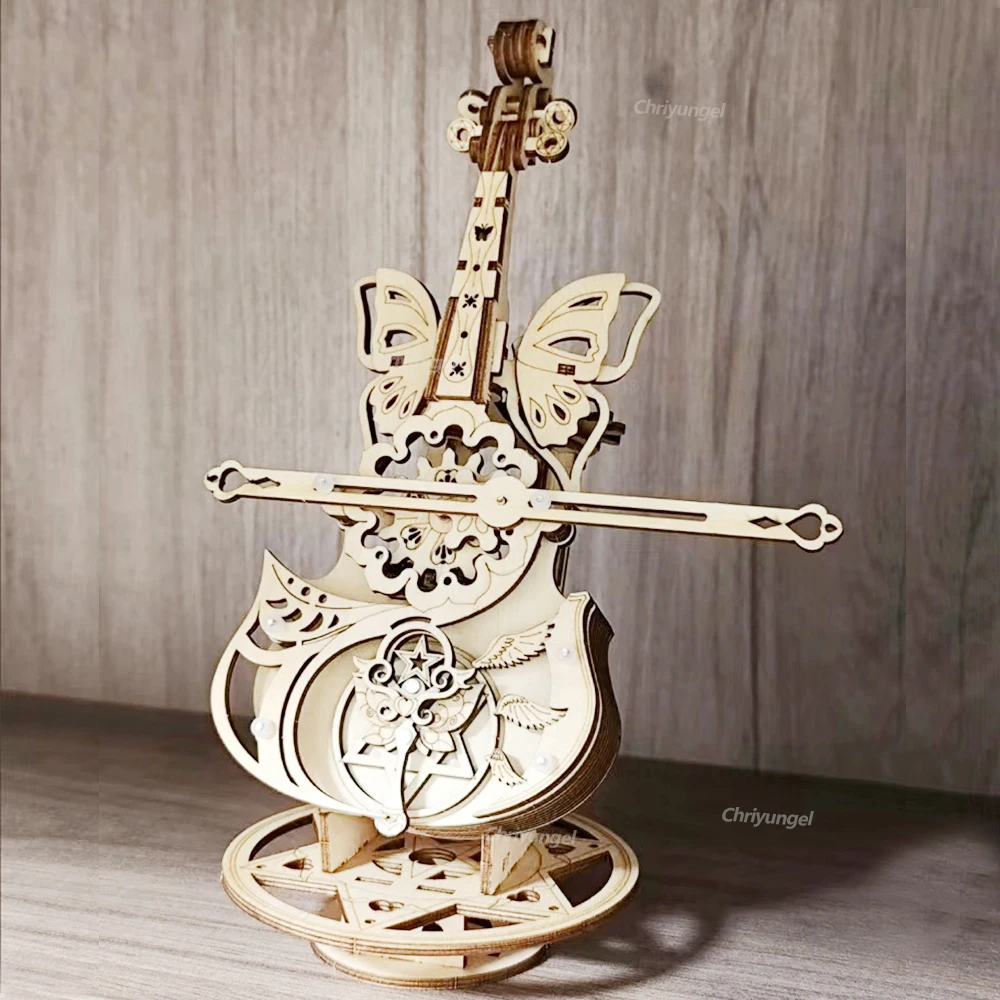 3D パズル木製チェロモデル DIY 組立バイオリンオルゴール構築キット